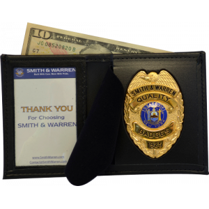 Smith & Warren Dress Leather Bifold Wallet w/Single ID for Ohio Sheriff 5pt Star