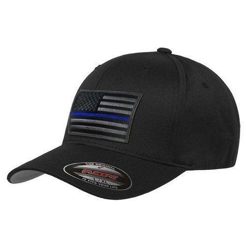 FlexFit Subdued Thin Blue Line Hat -Subdued American Flag