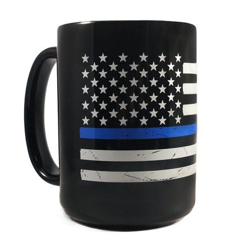 Thin Blue Line Distressed Flag Mug
