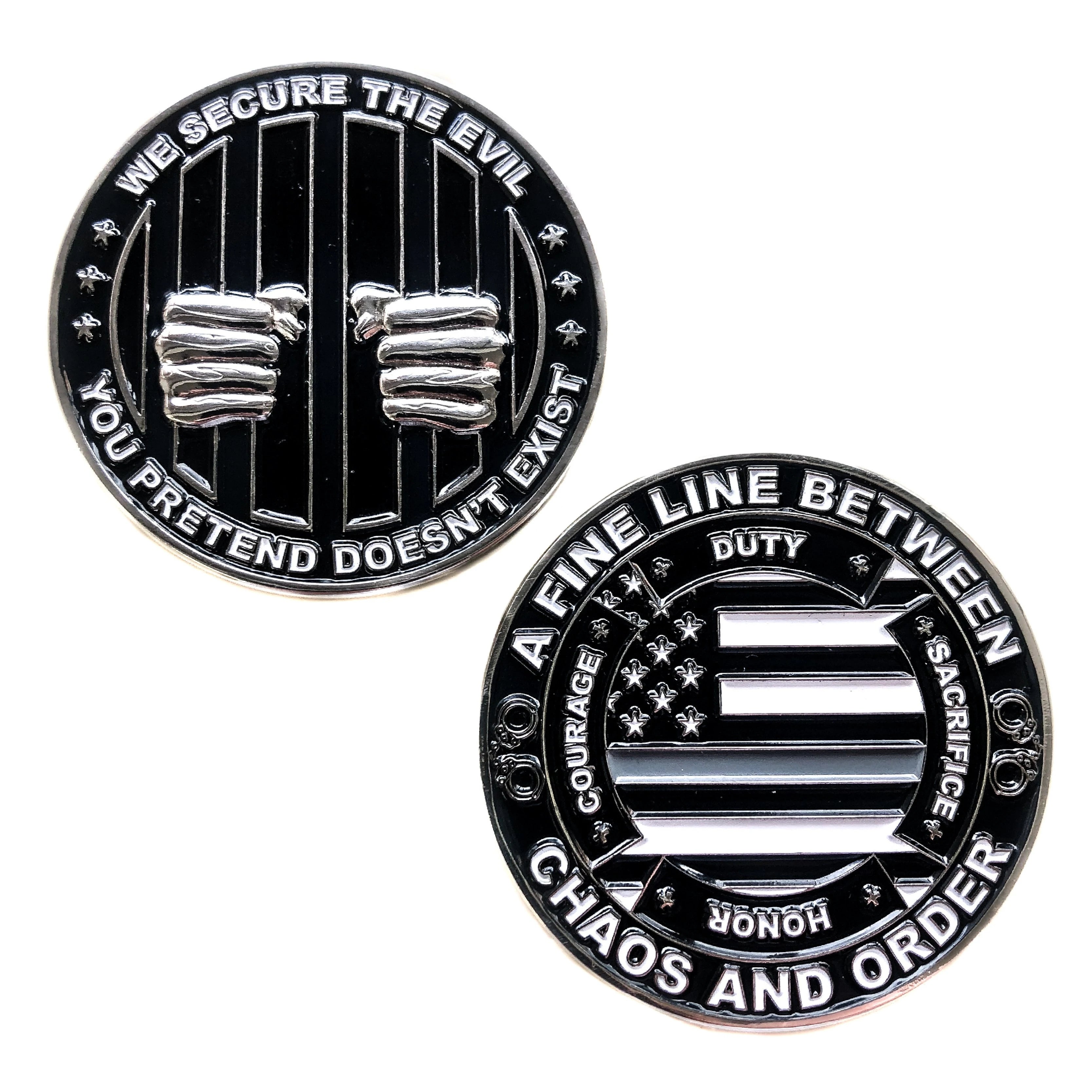 Thin Silver Line Challenge Coin- "We Secure The Evil You Pretend Does Not Exist"