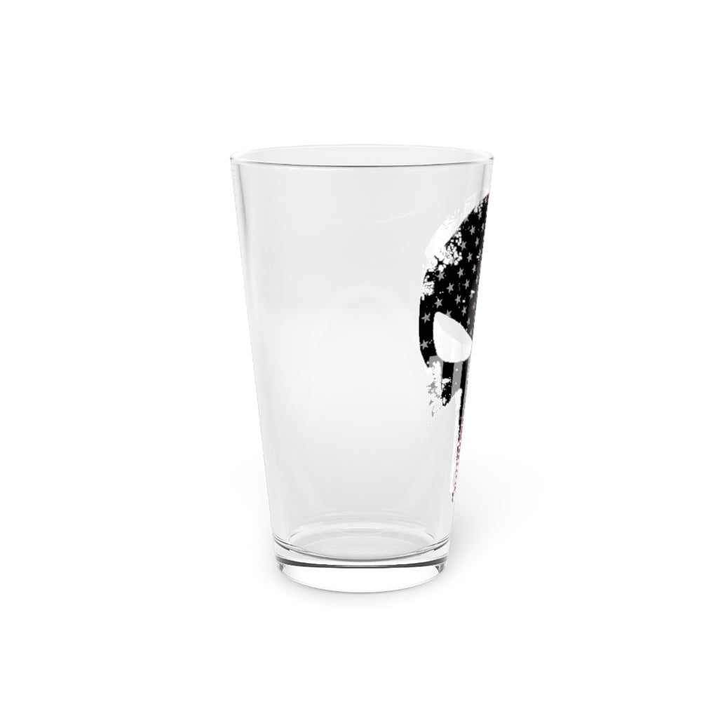 Pint Glass, 16oz - Punisher Red Line