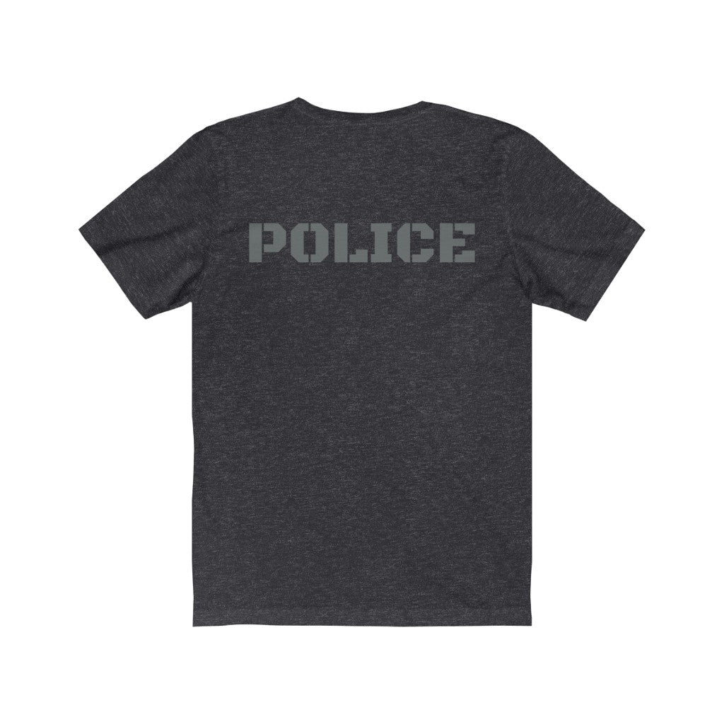 Unisex Jersey Short Sleeve Tee - "POLICE" Front and Back