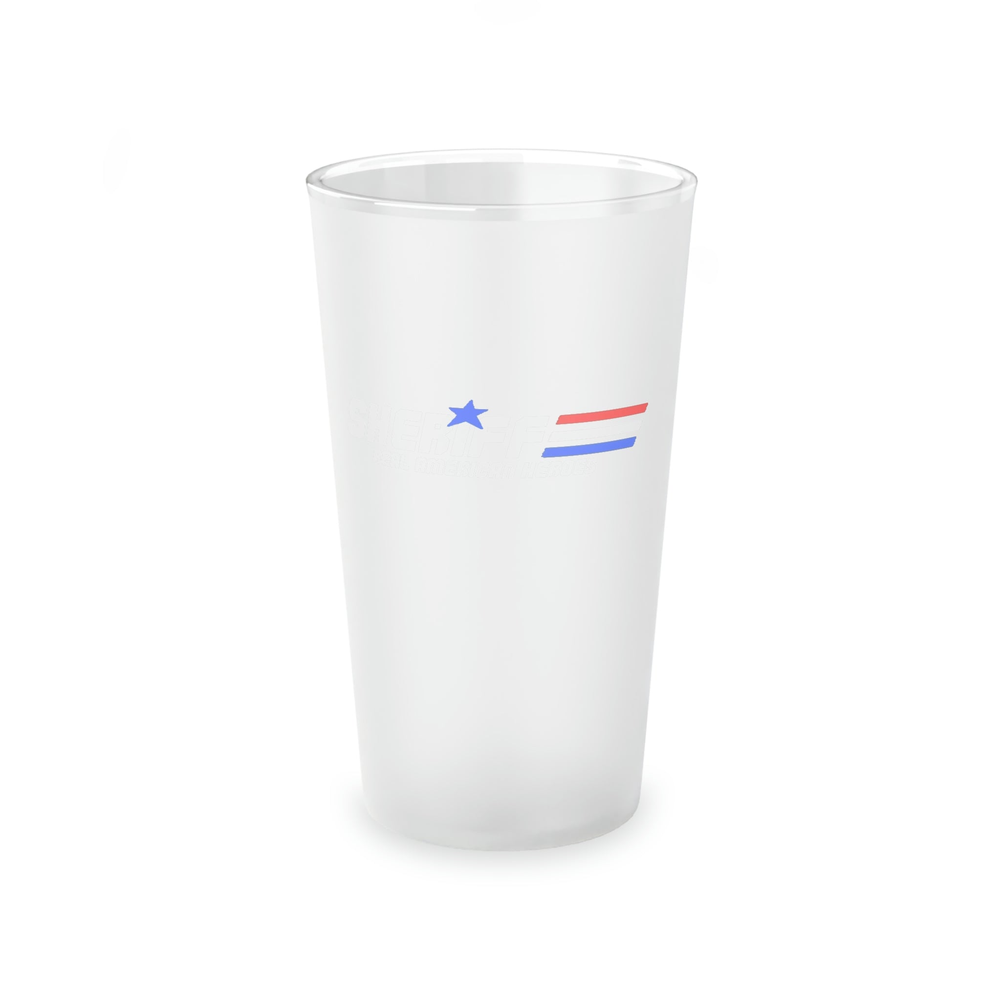 Frosted Pint Glass, 16oz - Sheriff "Real American Heroes"