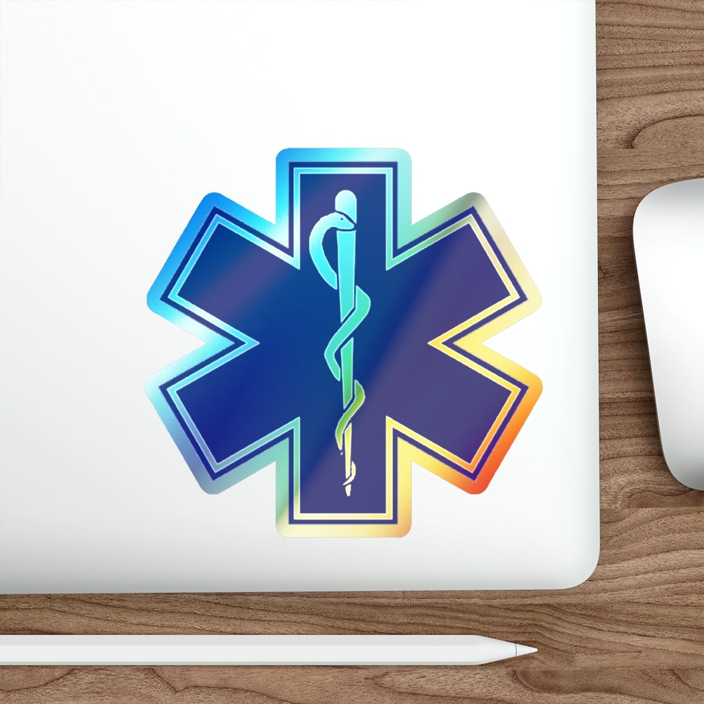 Holographic Die-cut Stickers - EMS Star of Life