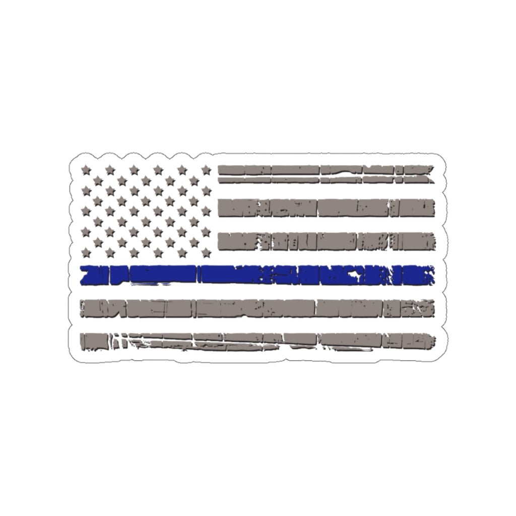 Kiss-Cut Stickers - Blue Line Flag