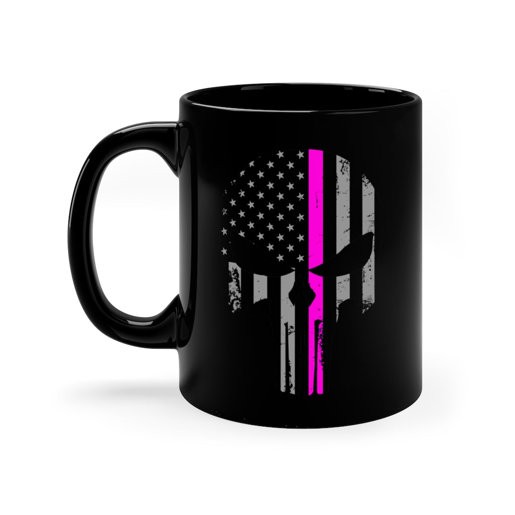 Black mug 11oz - Punisher Pink Line
