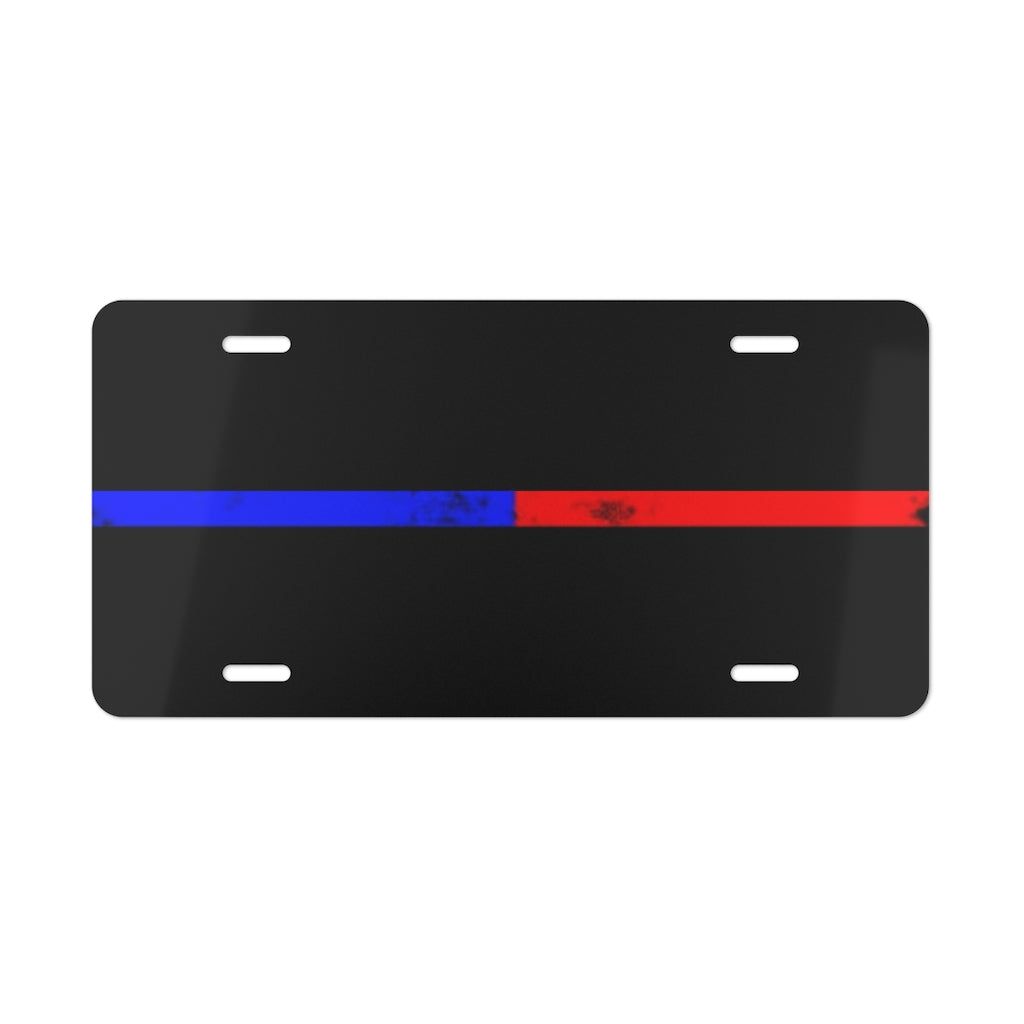Aluminum License Plate - Thin Blue / Red Line