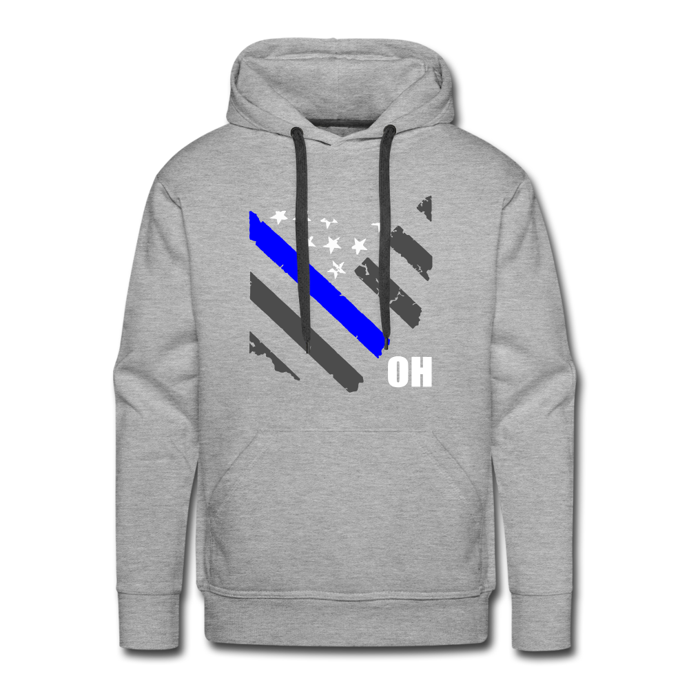 Men’s Premium Hoodie - Ohio Thin Blue Line - heather grey