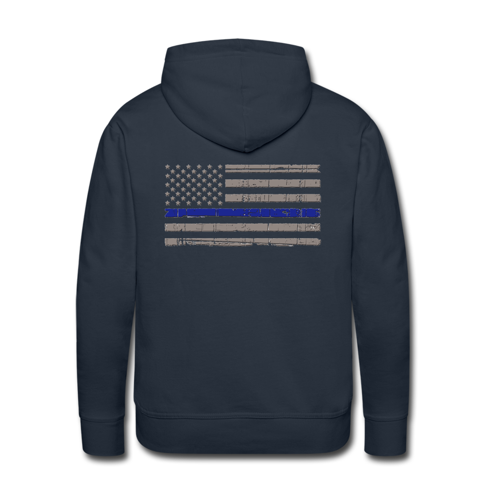 Men’s Premium Hoodie - Thin Blue Line Distressed Flag - navy