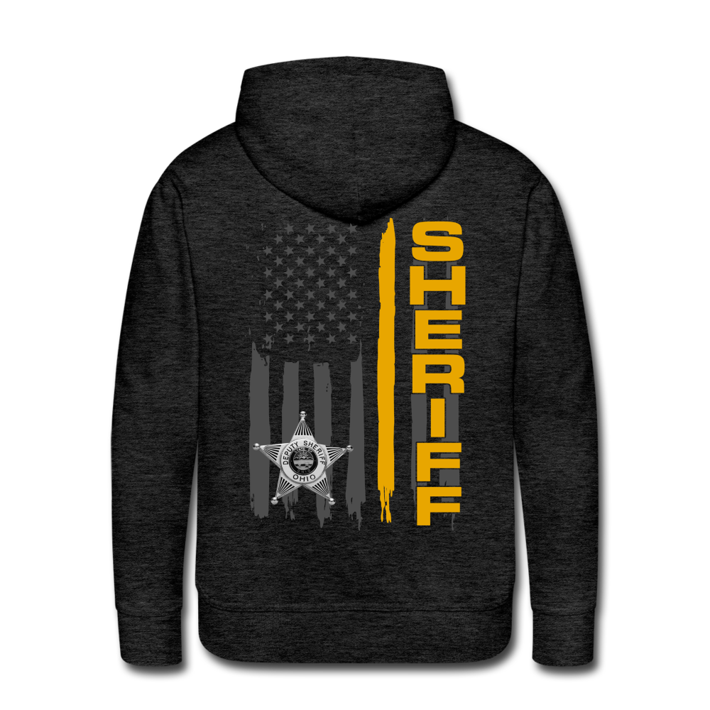 Men’s Premium Hoodie - Ohio Sheriff Vertical Flag - charcoal grey