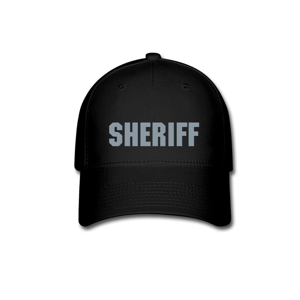 FlexFit Baseball Cap - Sheriff/Flag Metallic Silver - black