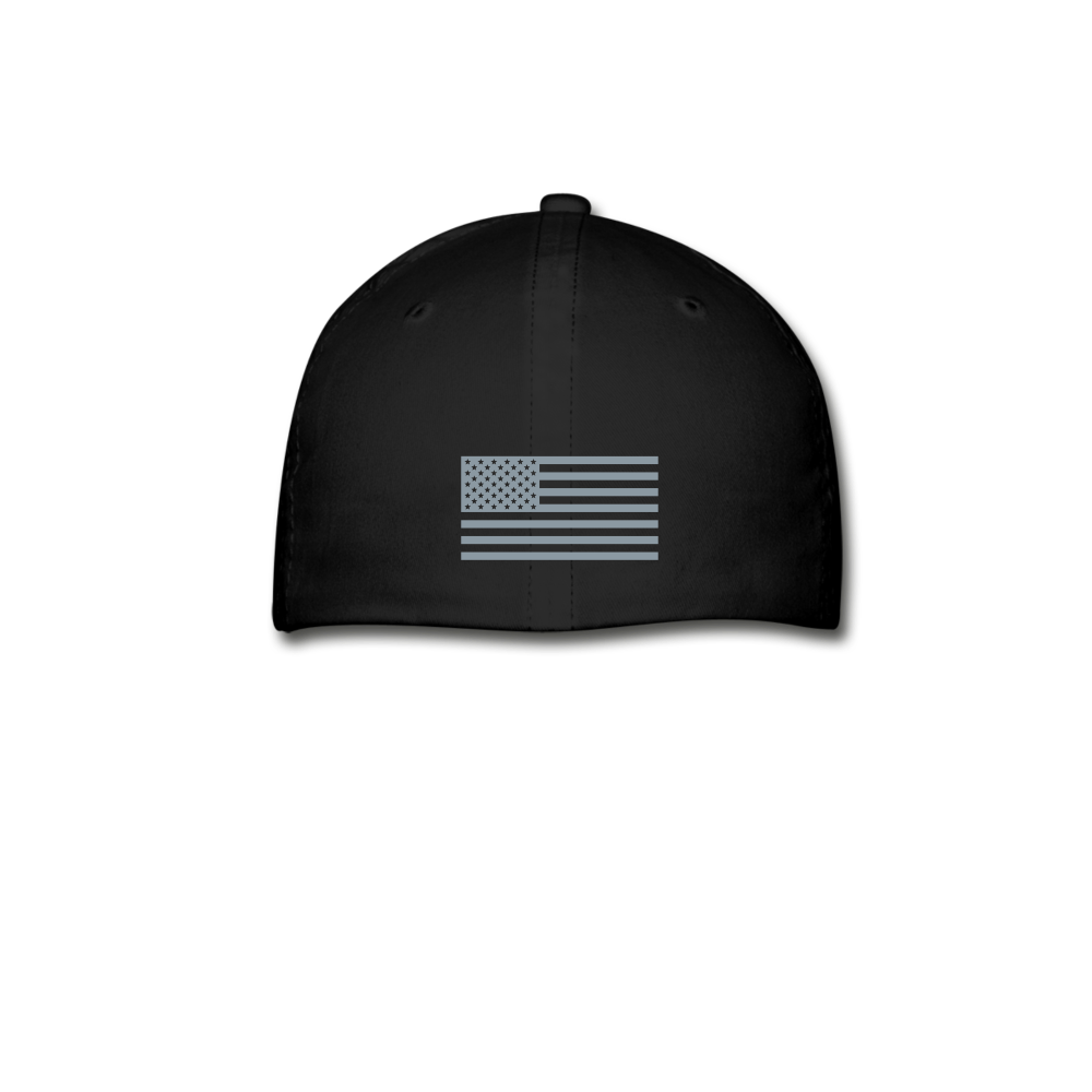 FlexFit Baseball Cap - Sheriff/Flag Metallic Silver - black
