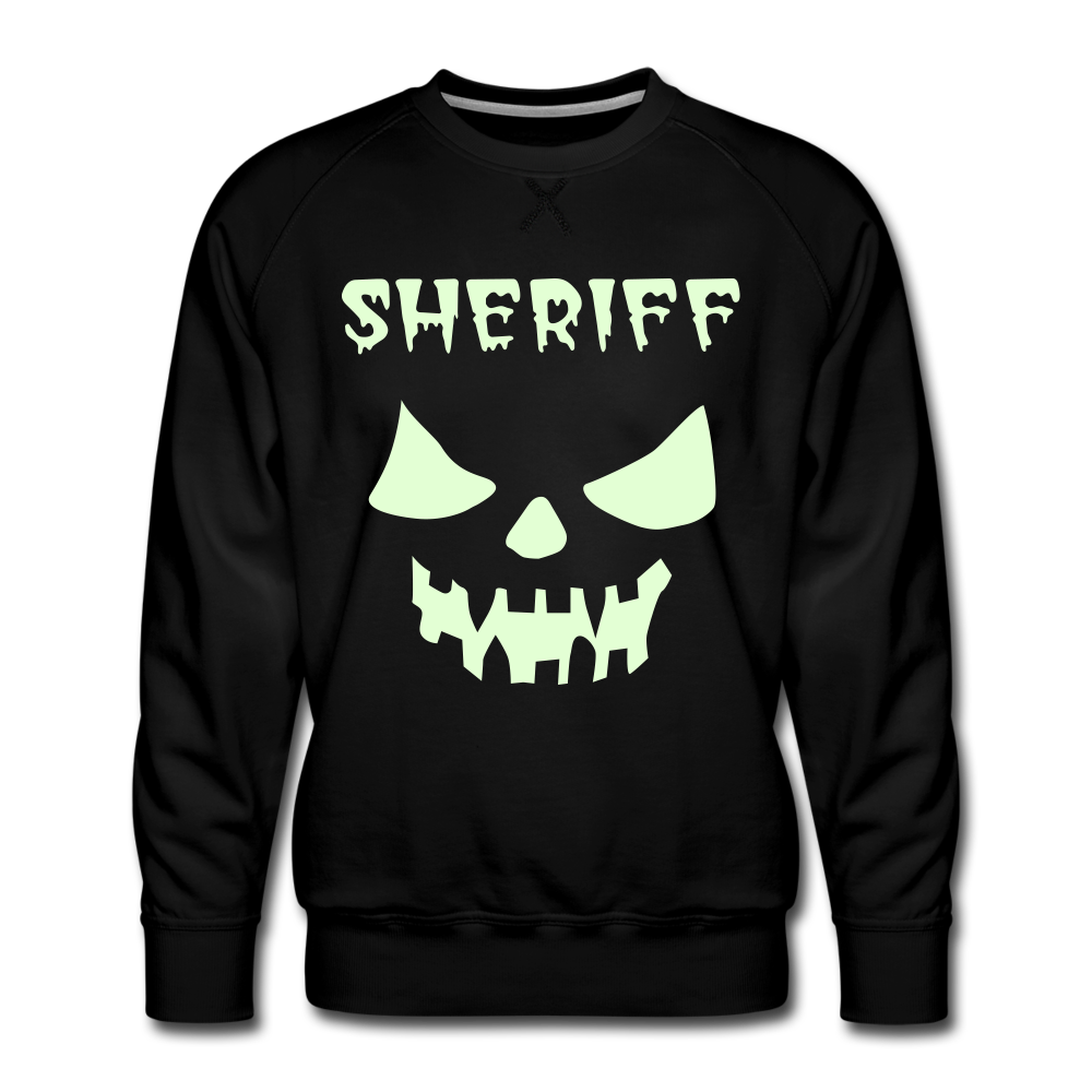 Men’s Premium Sweatshirt - Sheriff Halloween (Glow in the Dark) - black