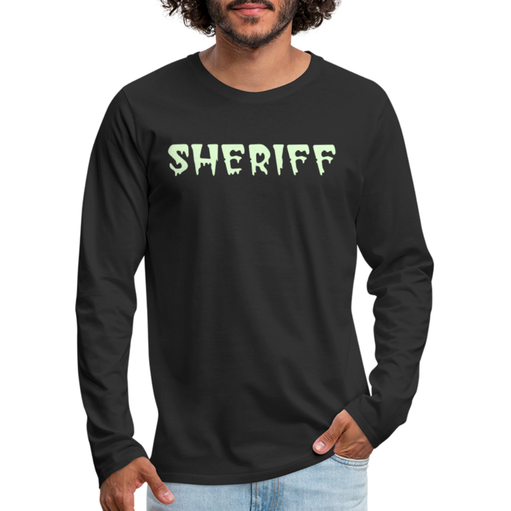 Men's Premium Long Sleeve T-Shirt - Sheriff Halloween(Glow in the Dark) - black