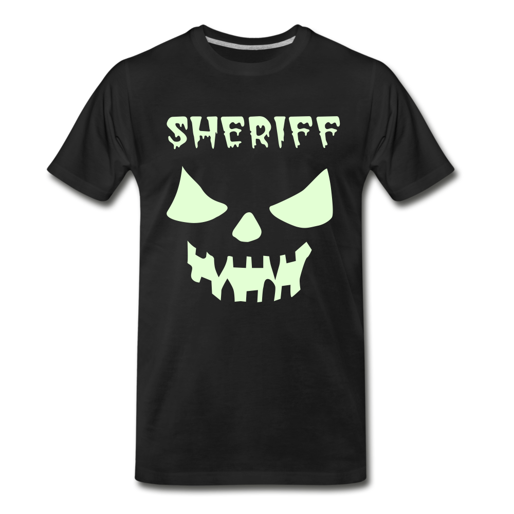 Men's Premium T-Shirt - Sheriff Halloween (Glow in the Dark) - black
