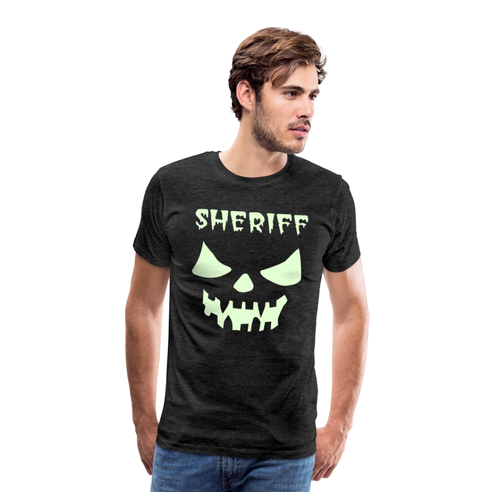 Men's Premium T-Shirt - Sheriff Halloween (Glow in the Dark) - charcoal grey