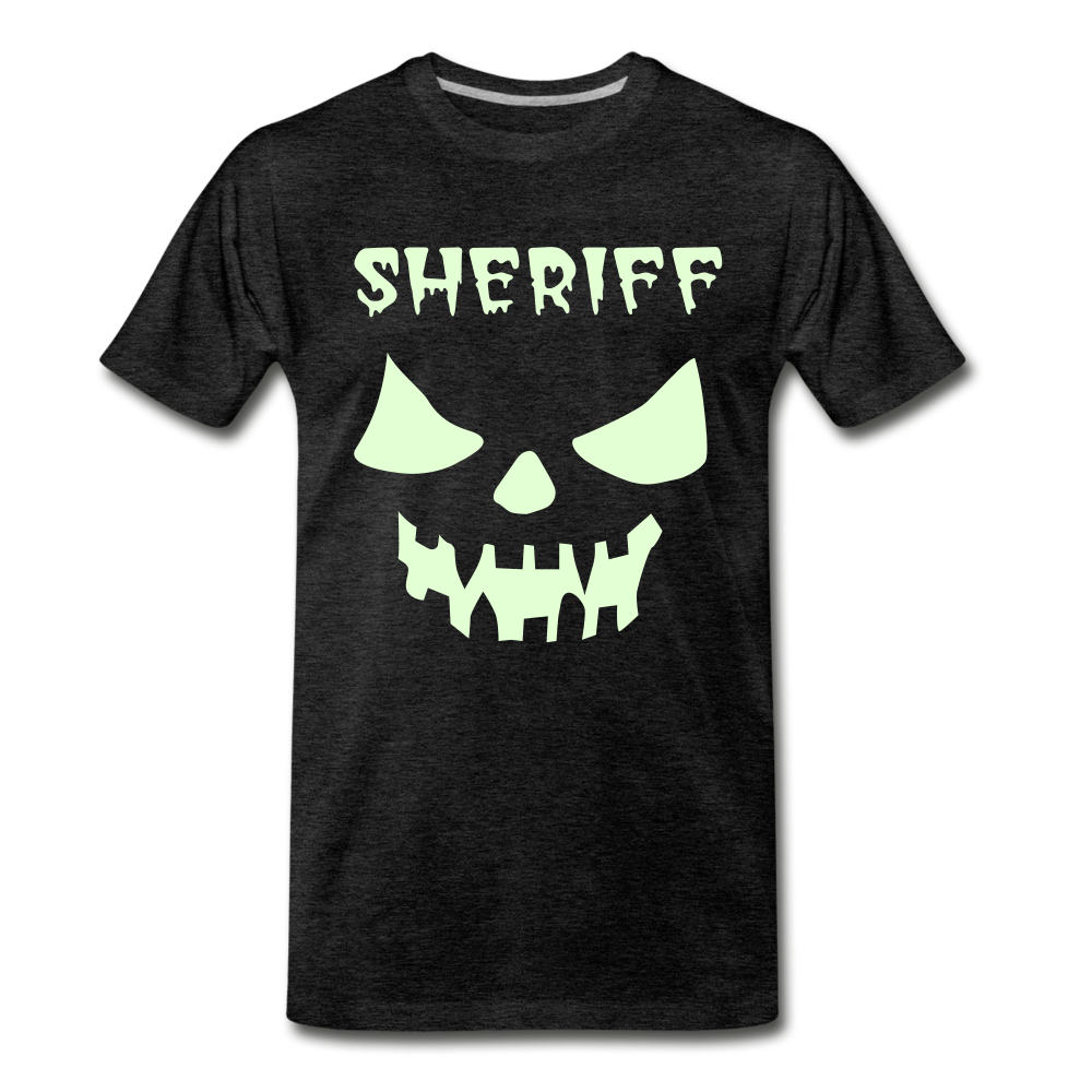 Men's Premium T-Shirt - Sheriff Halloween (Glow in the Dark) - charcoal grey