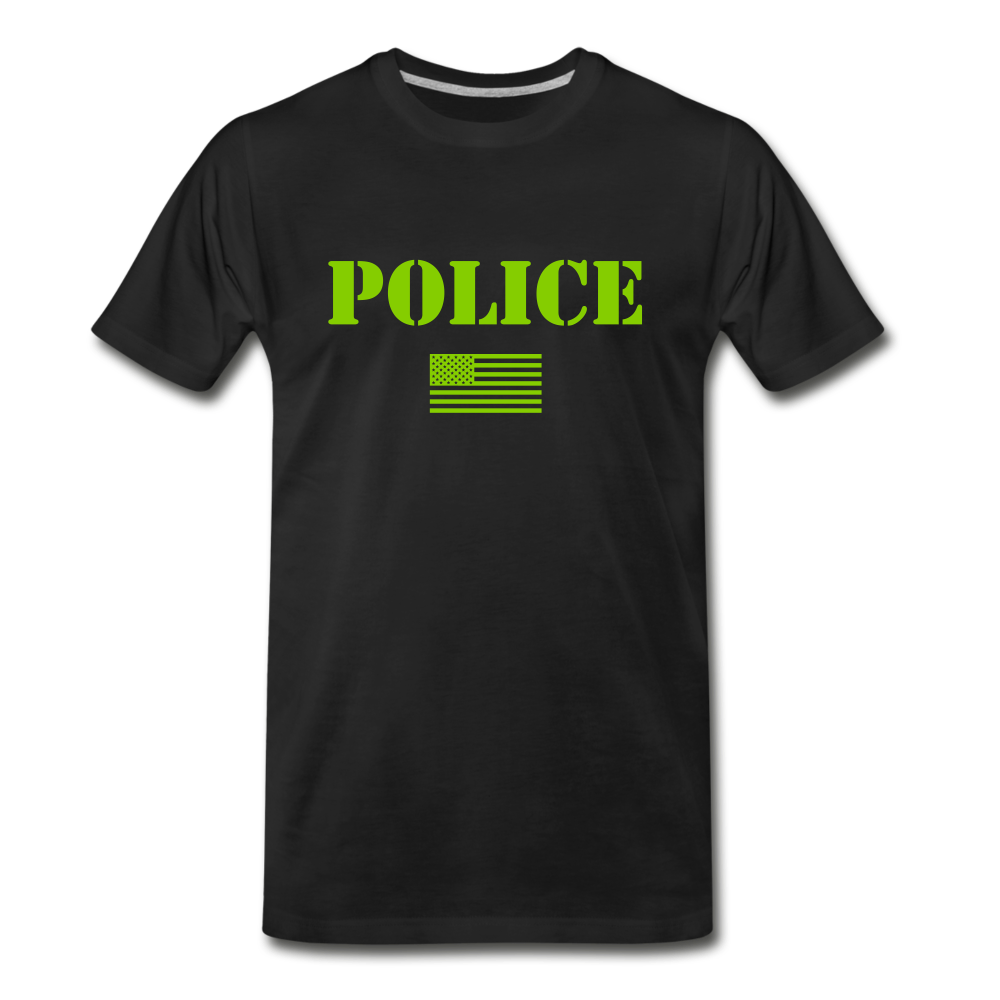 Men's Premium T-Shirt - Police Flag - black