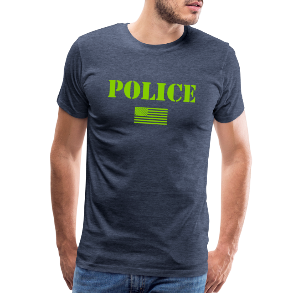 Men's Premium T-Shirt - Police Flag - heather blue