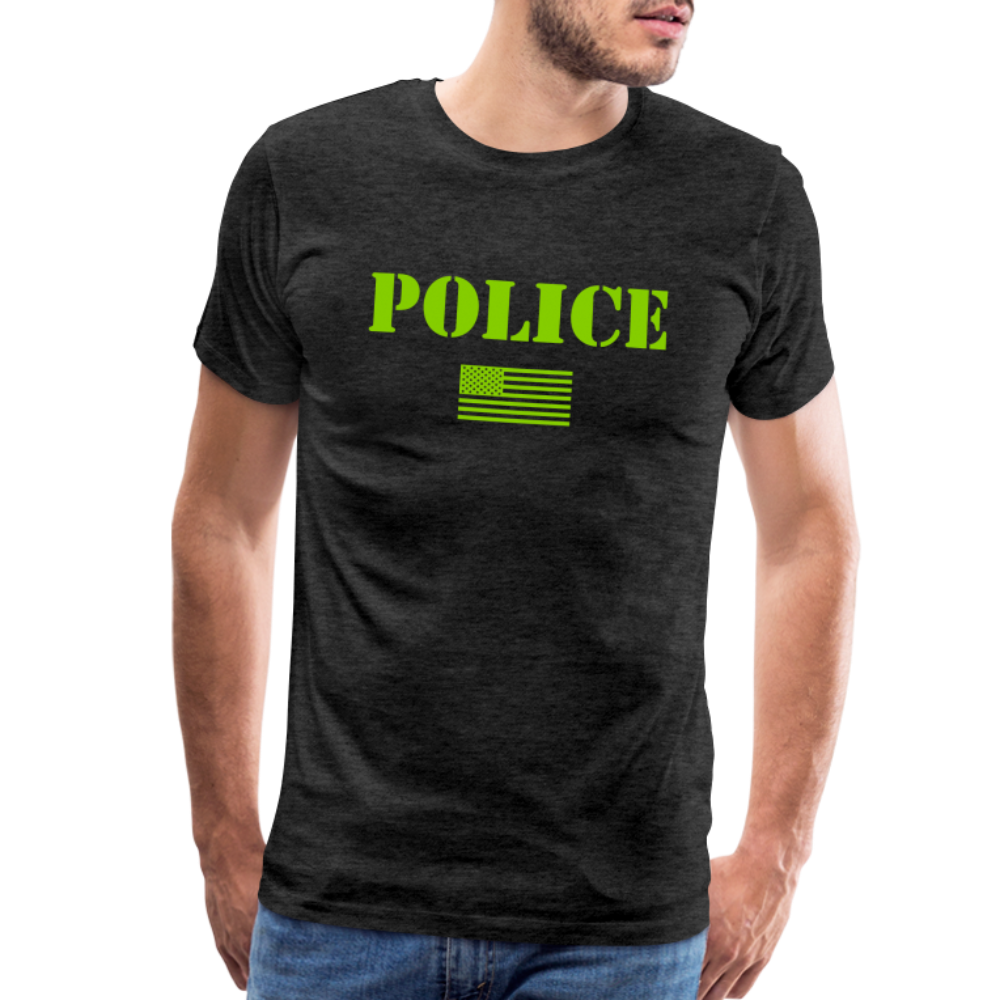 Men's Premium T-Shirt - Police Flag - charcoal grey