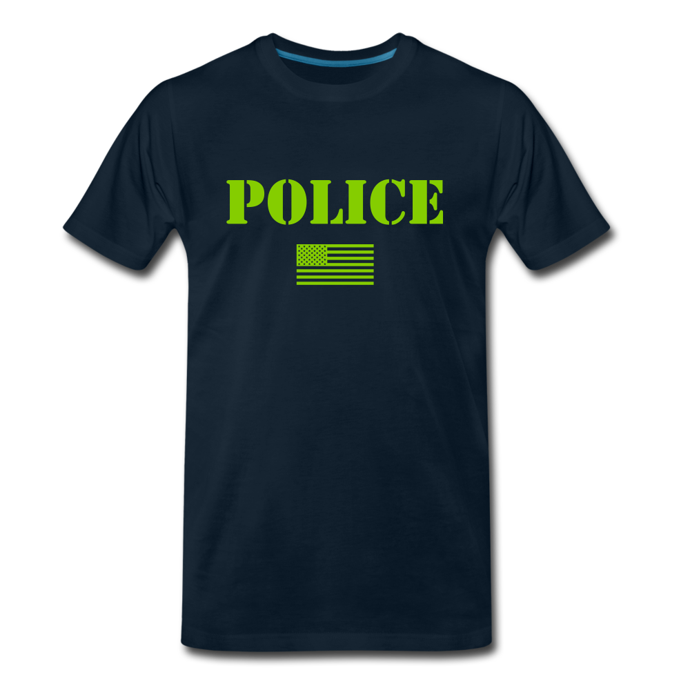 Men's Premium T-Shirt - Police Flag - deep navy