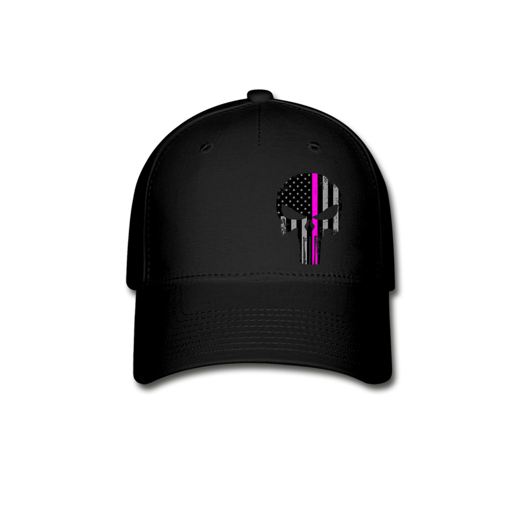 Flexfit Baseball Cap - Punisher Pink line - black