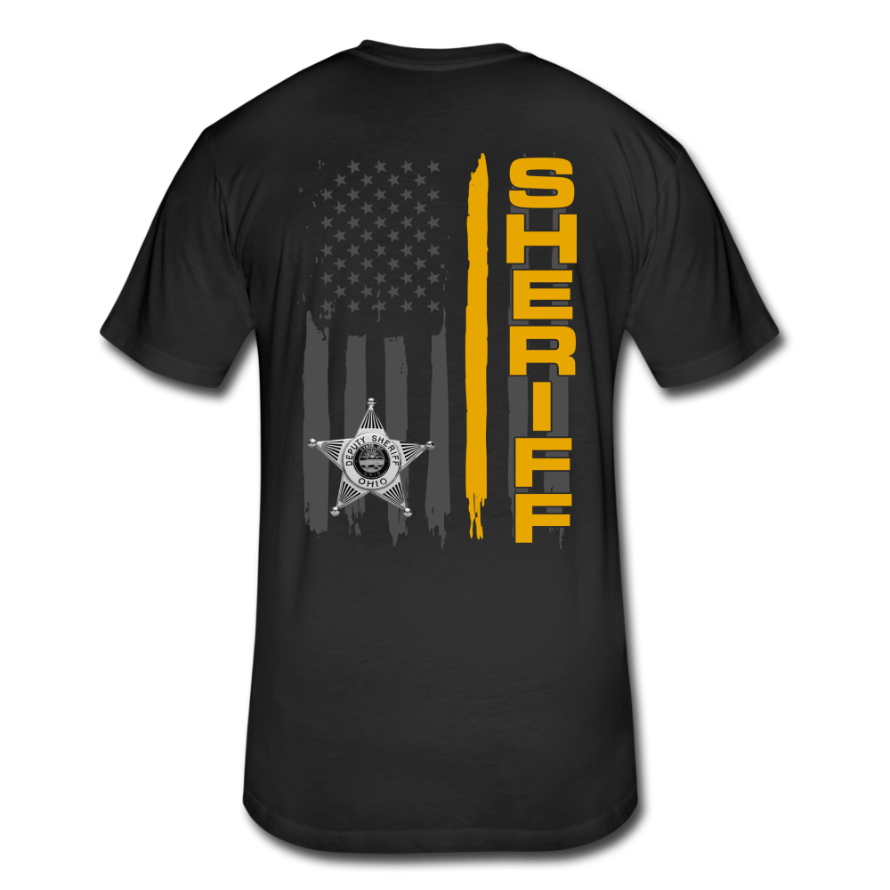 Fitted Cotton/Poly T-Shirt by Next Level - Ohio Sheriff Vertical - black