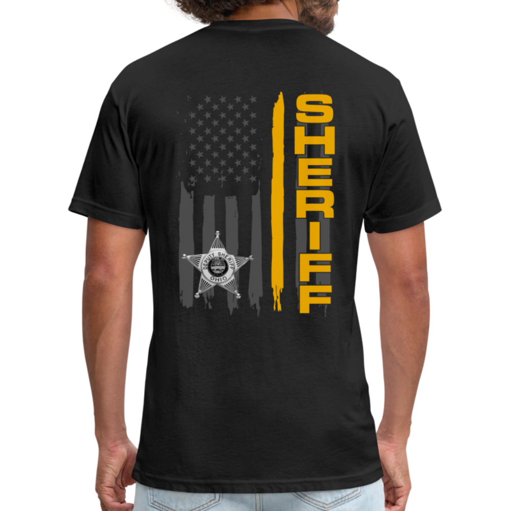Fitted Cotton/Poly T-Shirt by Next Level - Ohio Sheriff Vertical - black