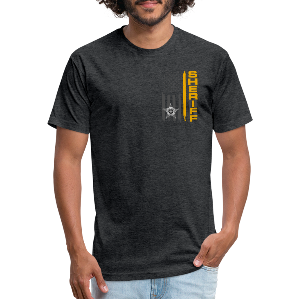 Fitted Cotton/Poly T-Shirt by Next Level - Ohio Sheriff Vertical - heather black