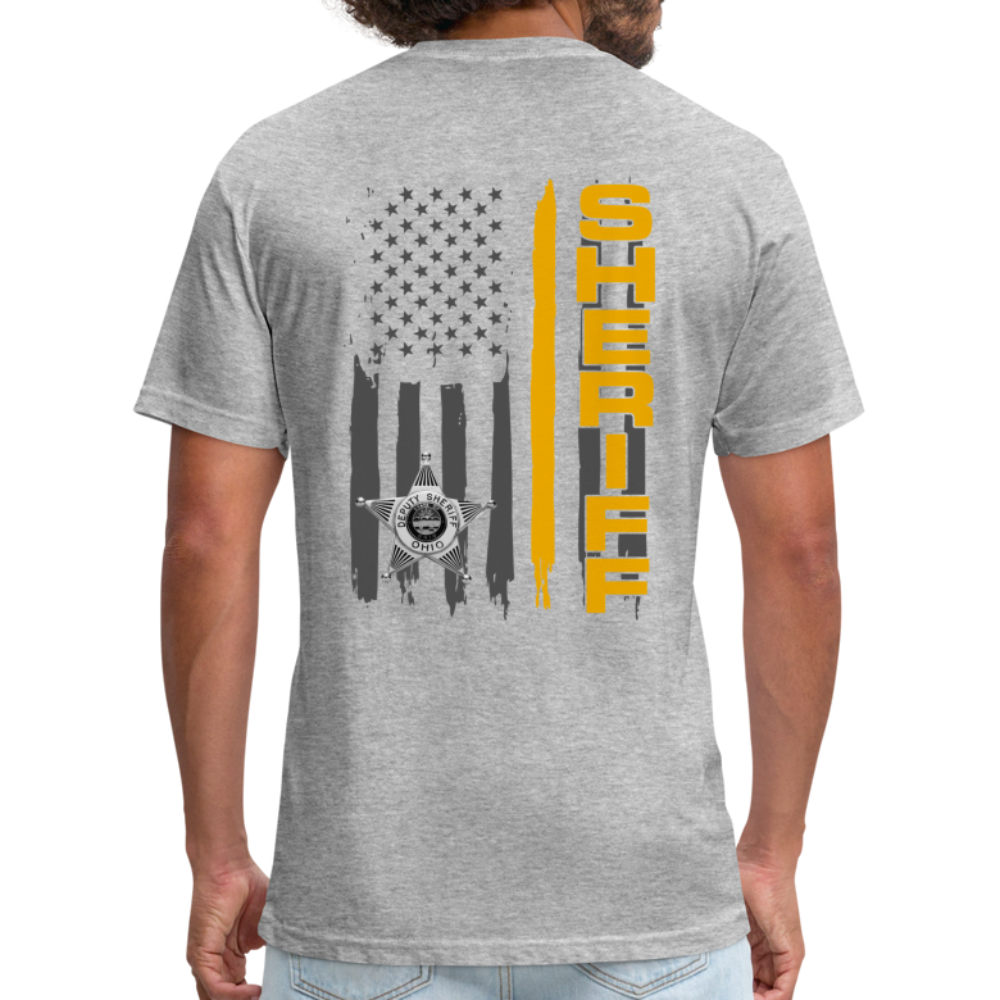 Fitted Cotton/Poly T-Shirt by Next Level - Ohio Sheriff Vertical - heather gray