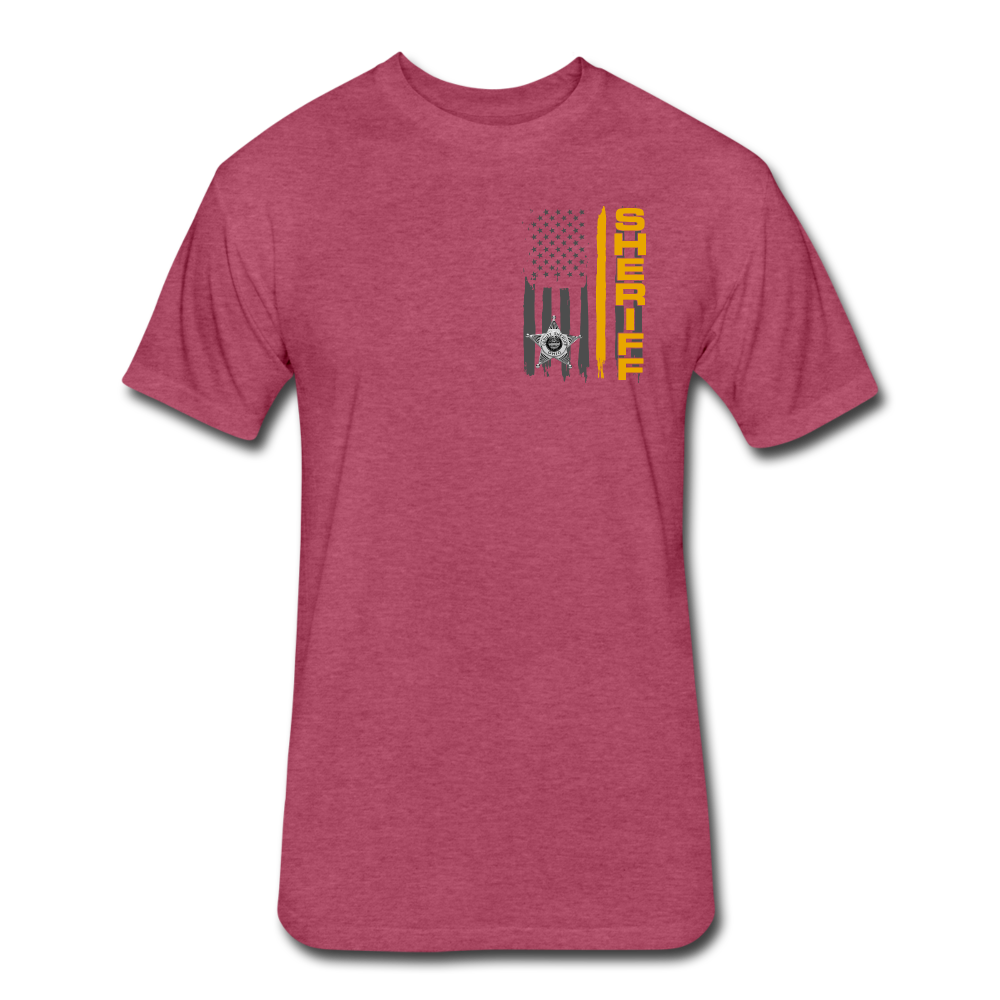 Fitted Cotton/Poly T-Shirt by Next Level - Ohio Sheriff Vertical - heather burgundy