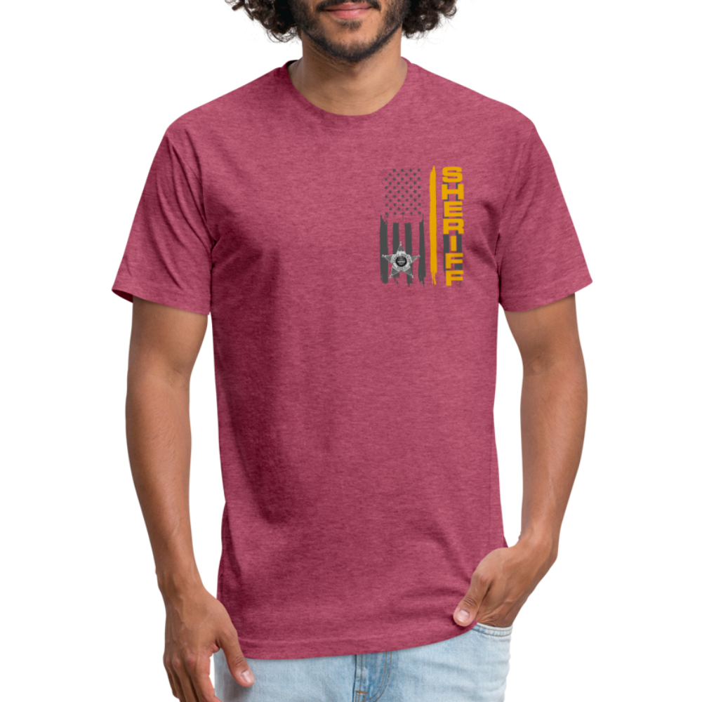 Fitted Cotton/Poly T-Shirt by Next Level - Ohio Sheriff Vertical - heather burgundy
