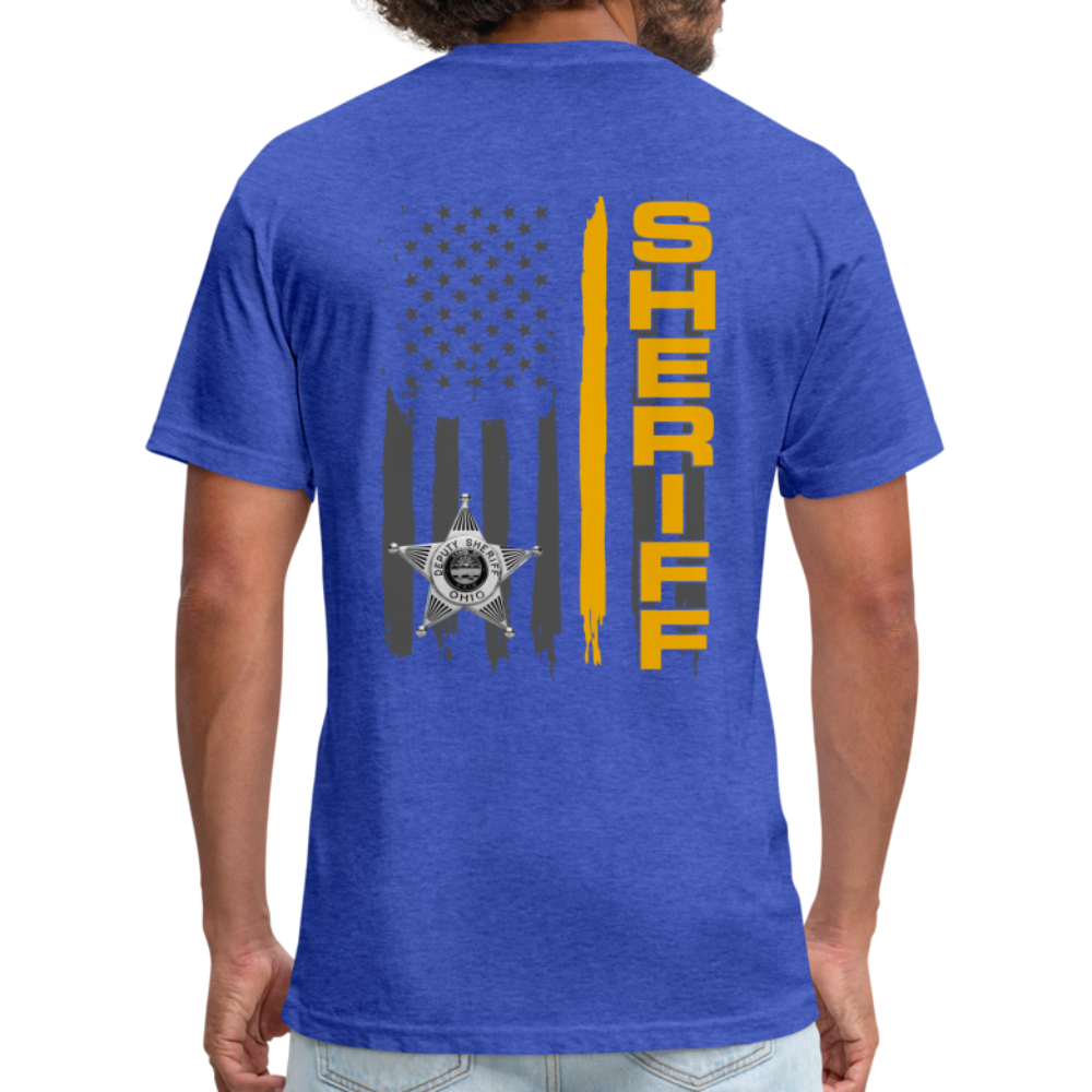 Fitted Cotton/Poly T-Shirt by Next Level - Ohio Sheriff Vertical - heather royal