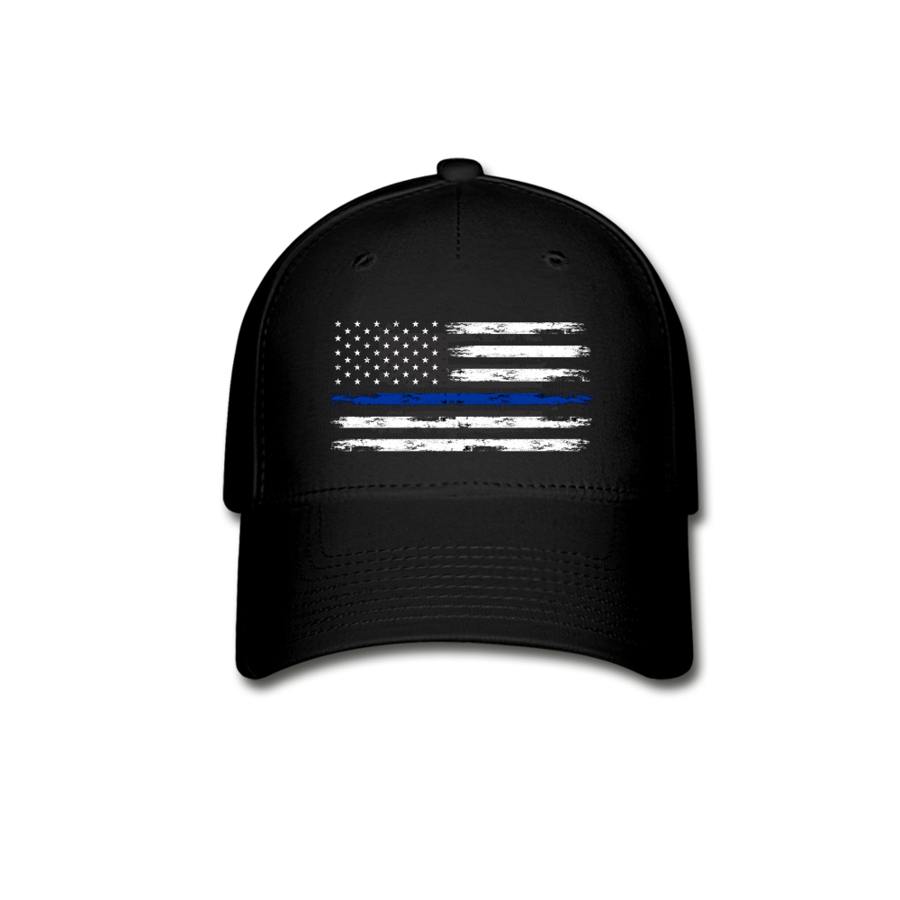 Flexfit Baseball Cap - Thin Blue Line Flag - black