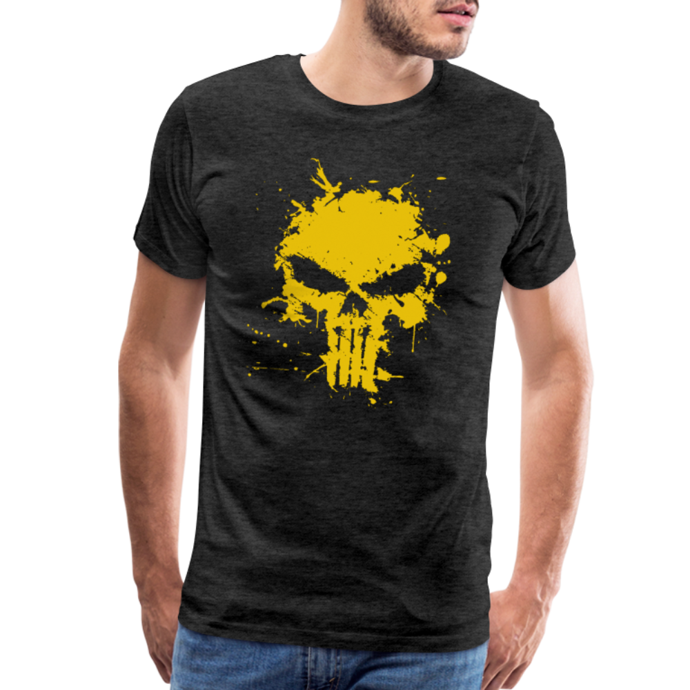 Men's Premium T-Shirt - Punisher Splatter Gold - charcoal grey