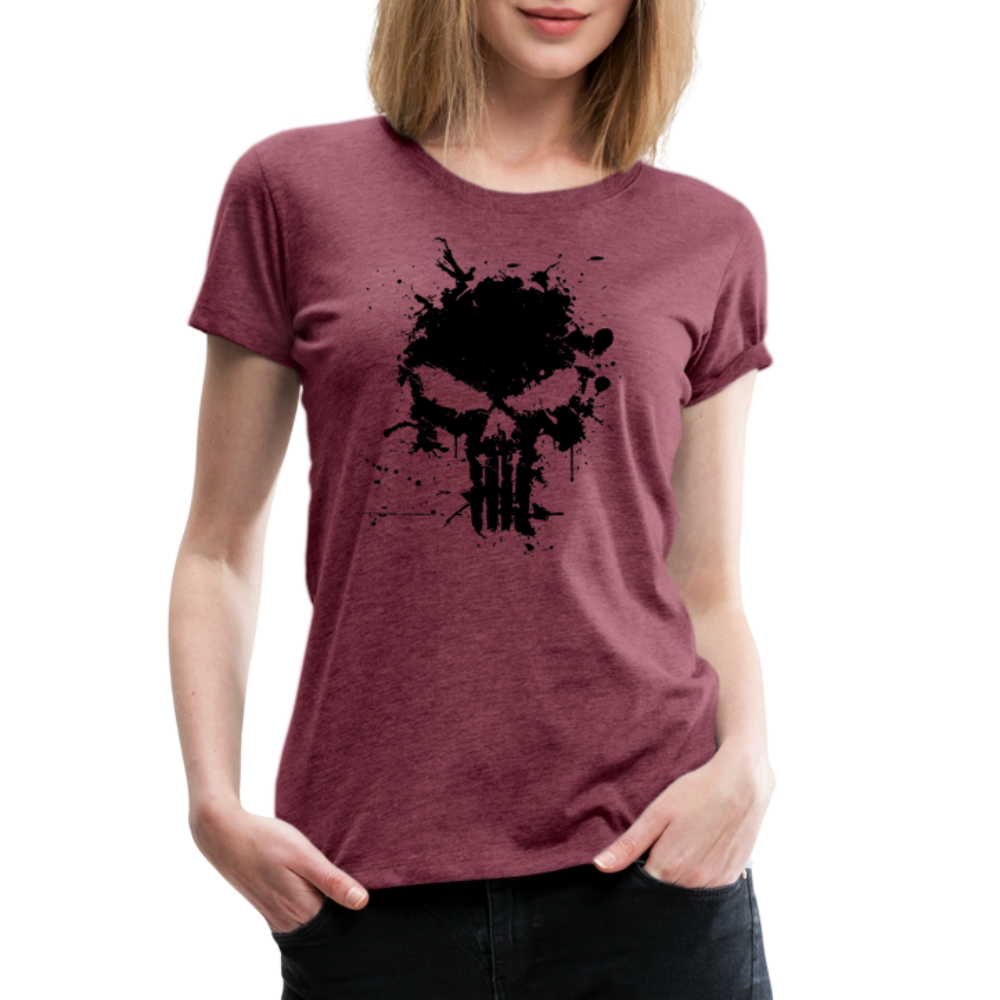 Women’s Premium T-Shirt - Punisher Splatter - heather burgundy