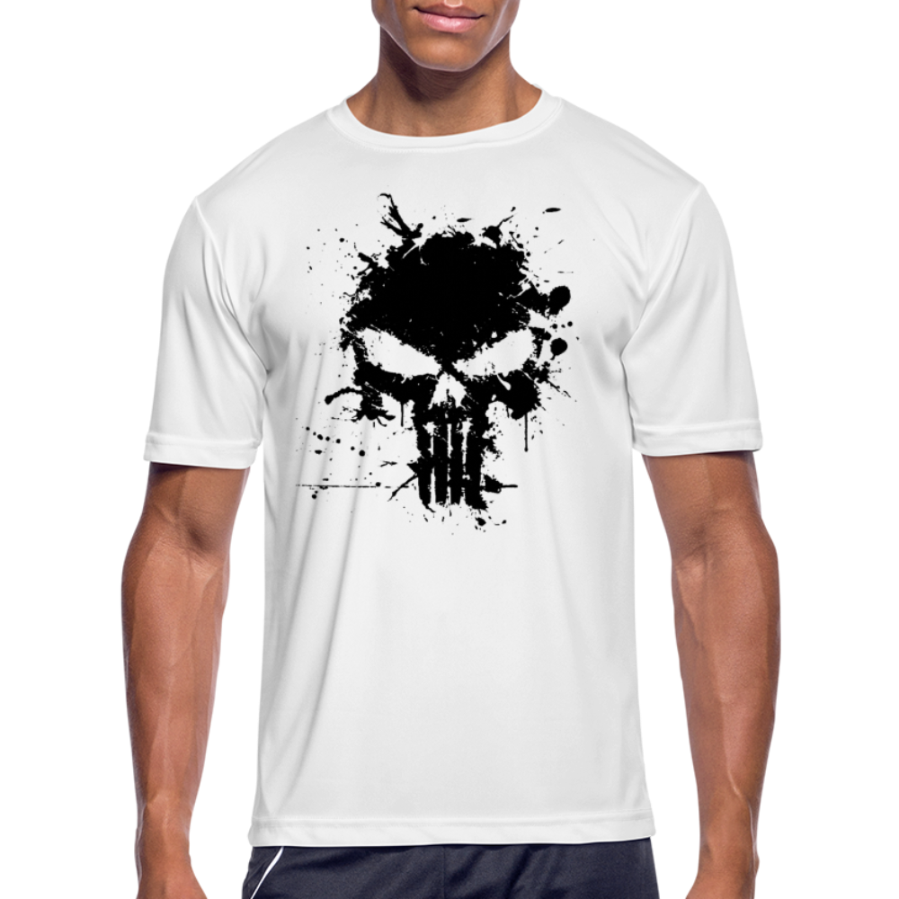 Men’s Moisture Wicking Performance T-Shirt - Punisher Splatter - white