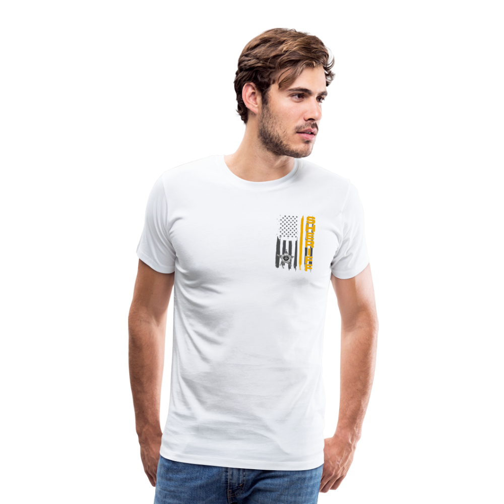 Men's Premium T-Shirt - Ohio Sheriff Vertical Flag Fr and Bk - white