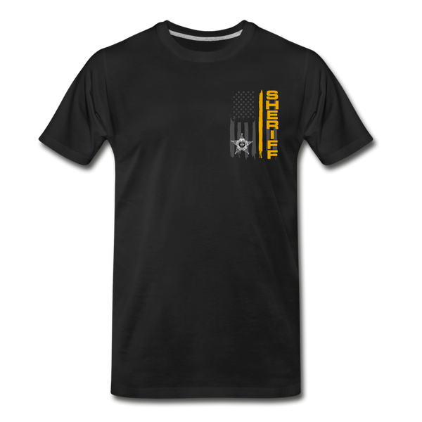 Men's Premium T-Shirt - Ohio Sheriff Vertical Flag Fr and Bk - black