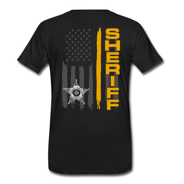 Men's Premium T-Shirt - Ohio Sheriff Vertical Flag Fr and Bk - black
