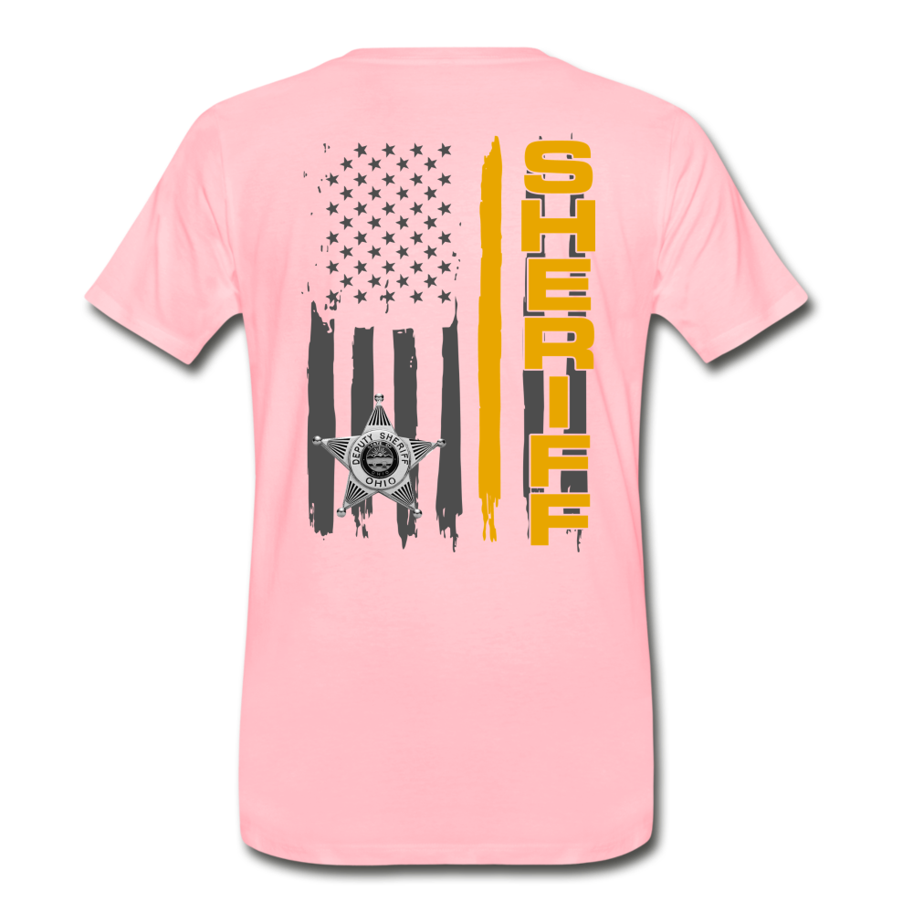 Men's Premium T-Shirt - Ohio Sheriff Vertical Flag Fr and Bk - pink