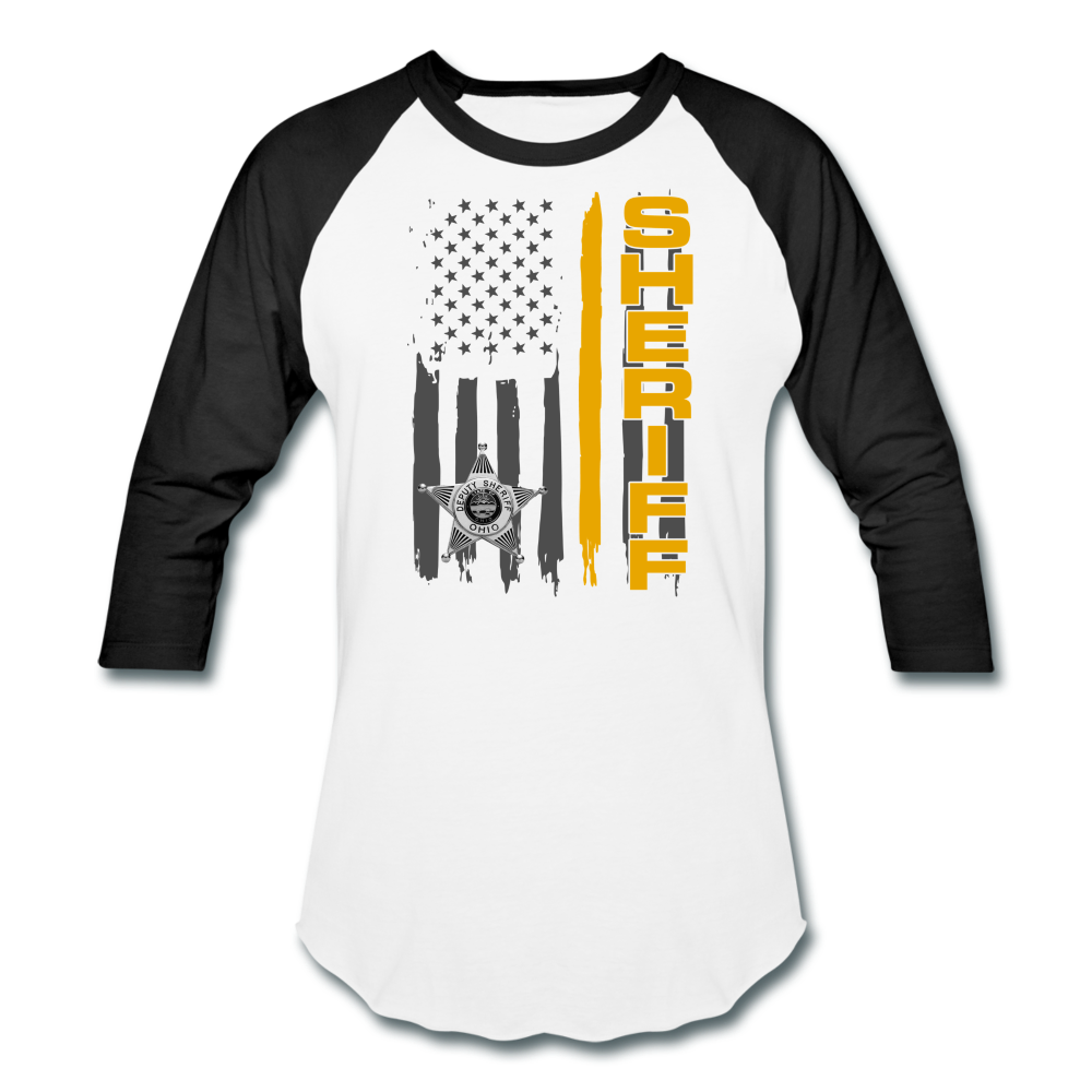 Baseball T-Shirt - Ohio Sheriff Vertical Flag - white/black