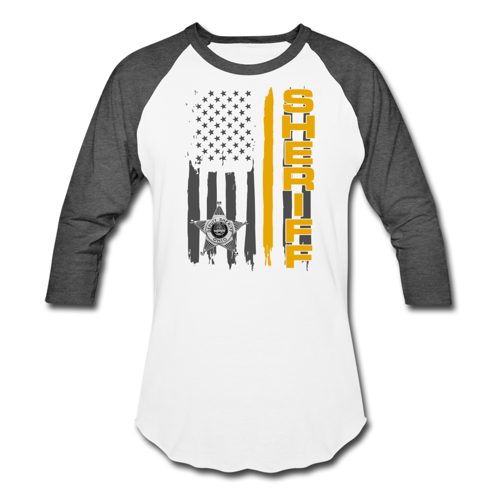 Baseball T-Shirt - Ohio Sheriff Vertical Flag - white/charcoal