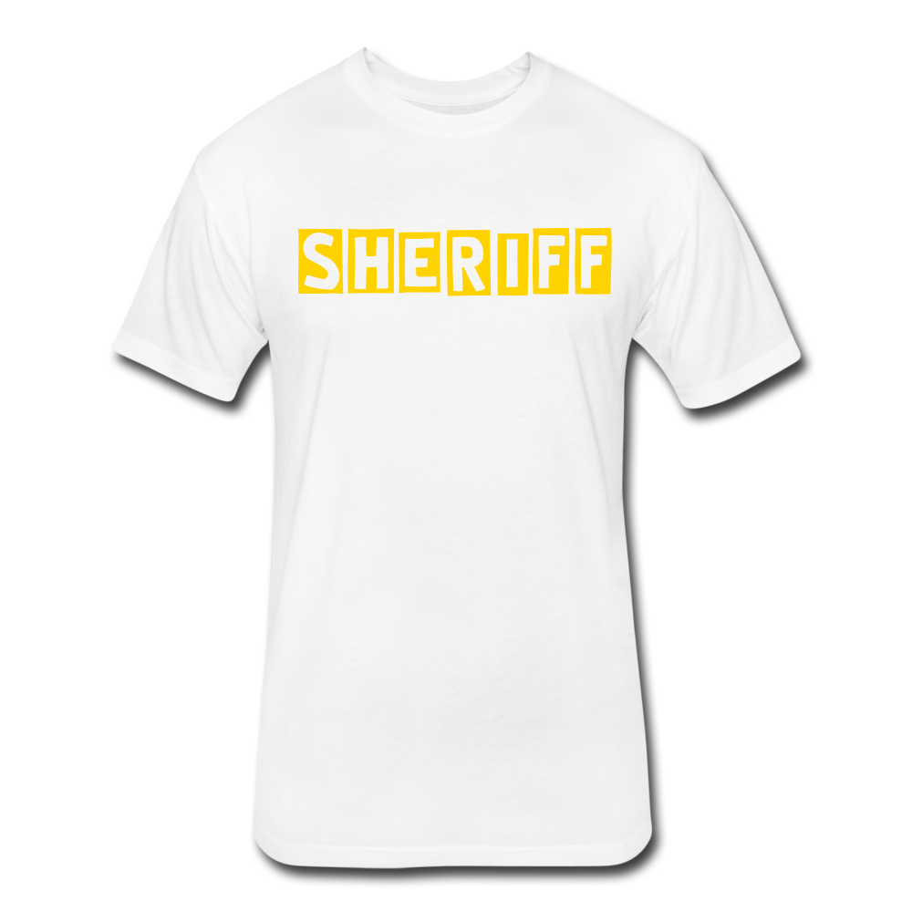 Fitted Cotton/Poly T-Shirt by Next Level - SHERIFF Quirky - white