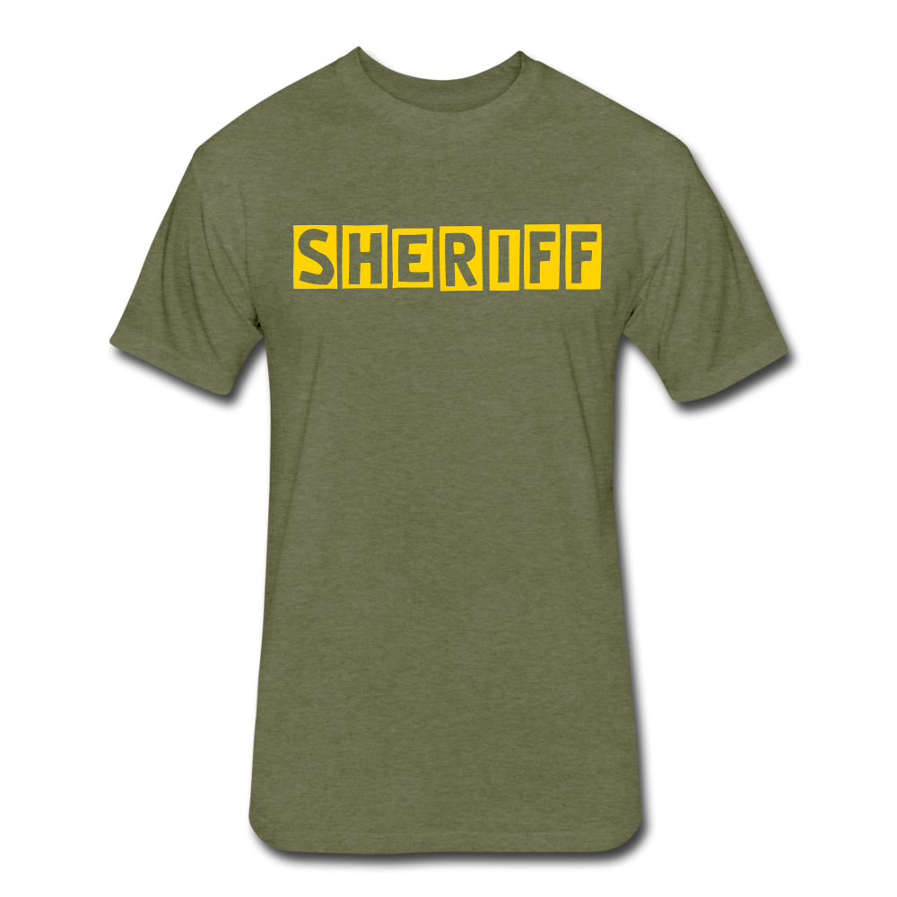 Fitted Cotton/Poly T-Shirt by Next Level - SHERIFF Quirky - heather military green