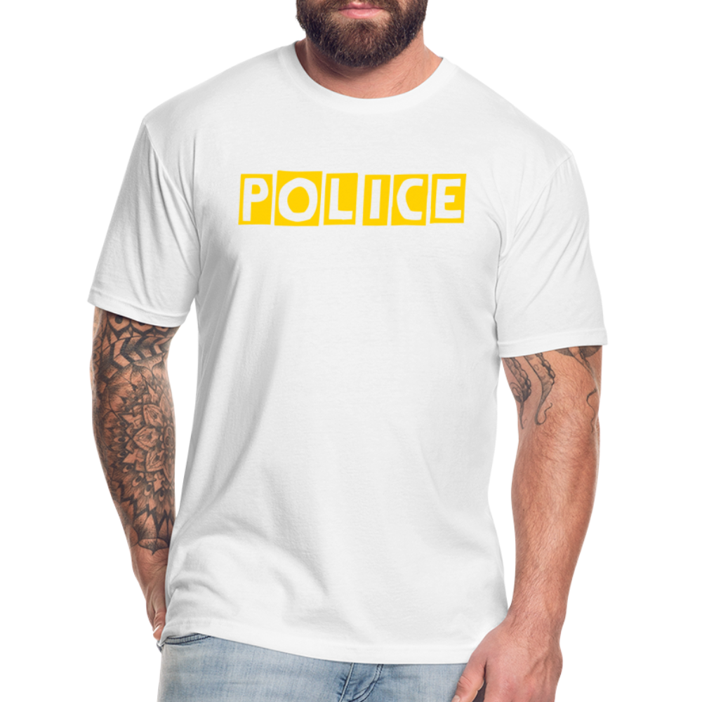 Fitted Cotton/Poly T-Shirt by Next Level - POLICE Quirky - white