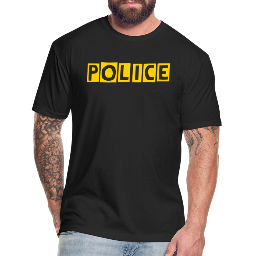 Fitted Cotton/Poly T-Shirt by Next Level - POLICE Quirky - black