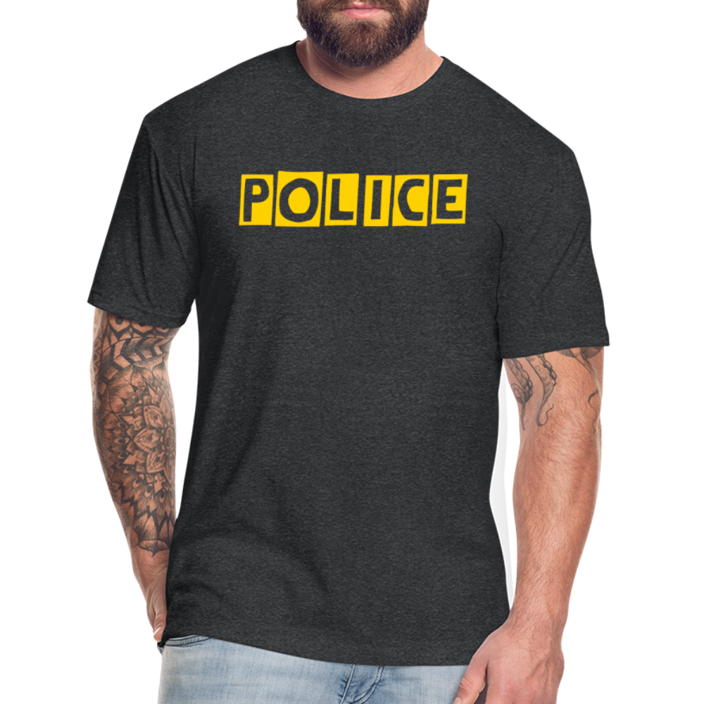 Fitted Cotton/Poly T-Shirt by Next Level - POLICE Quirky - heather black