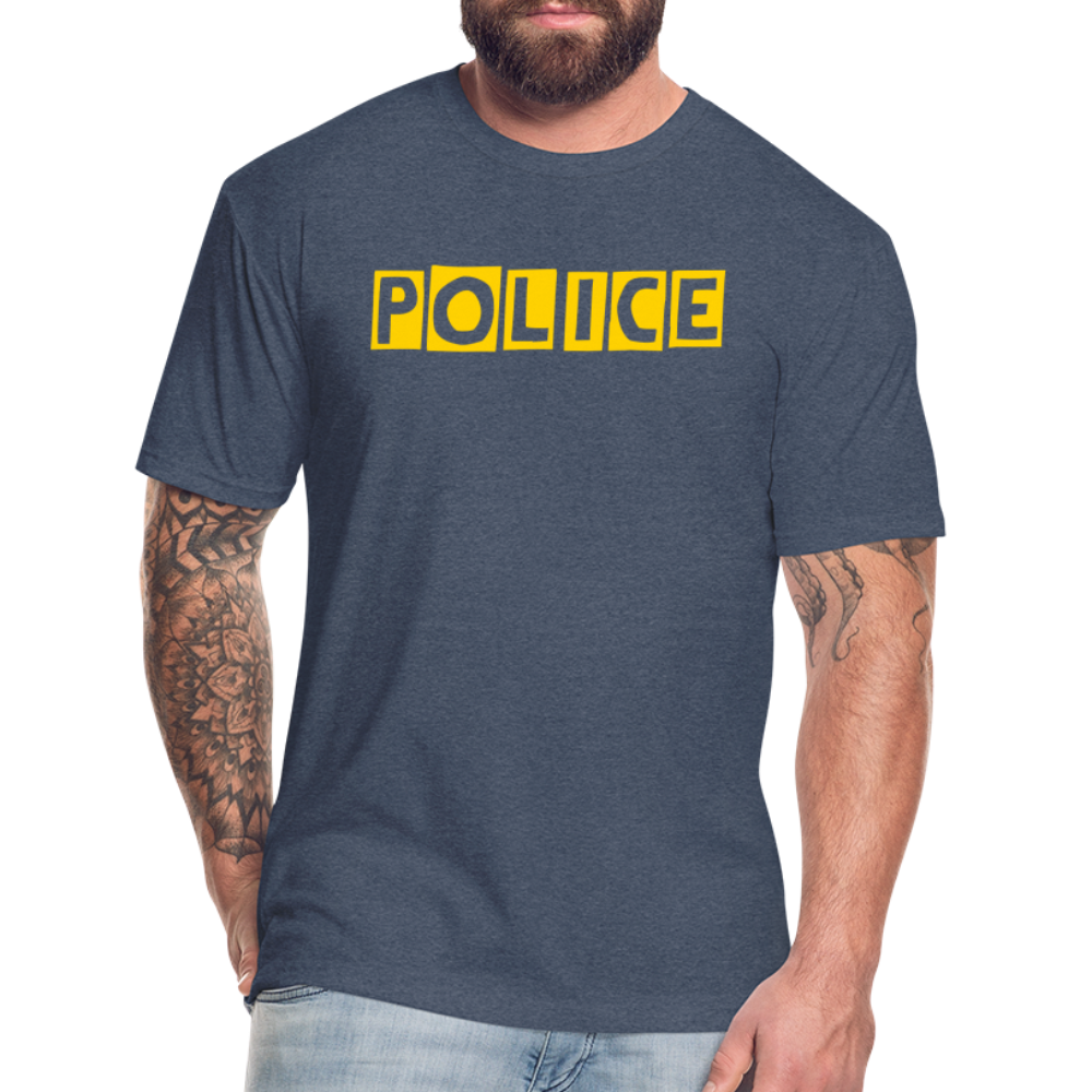 Fitted Cotton/Poly T-Shirt by Next Level - POLICE Quirky - heather navy