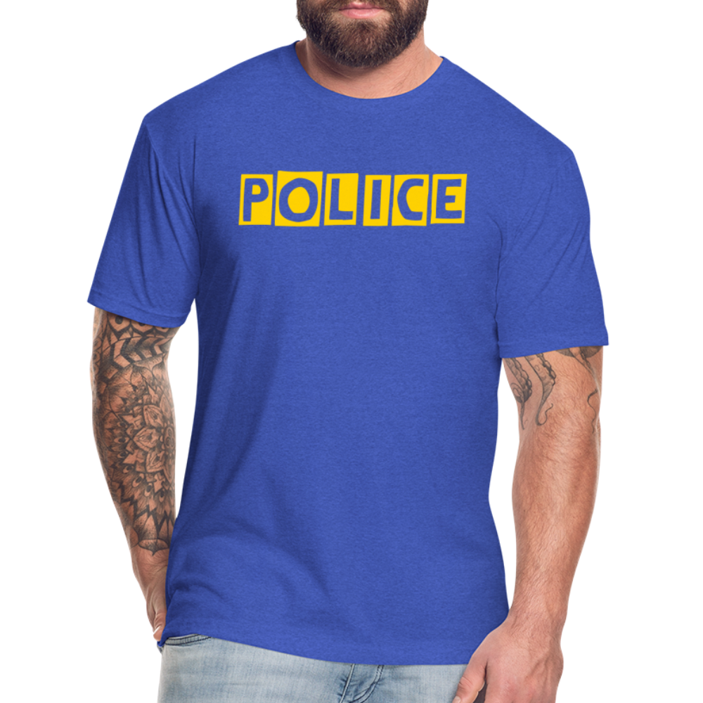 Fitted Cotton/Poly T-Shirt by Next Level - POLICE Quirky - heather royal